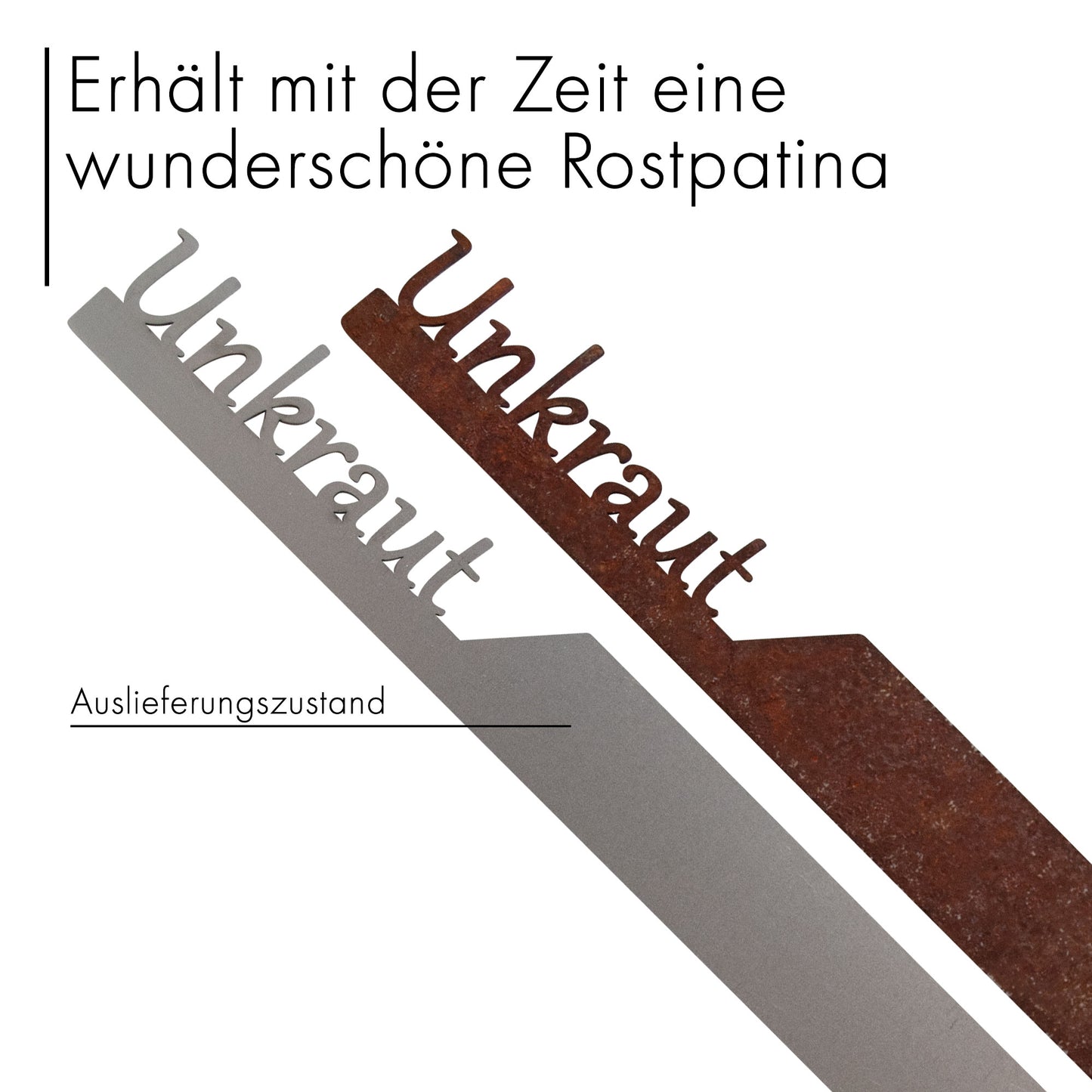 Pflanzenstecker „Unkraut“ | Wetterfester Gemüsestecker für Garten und Beet