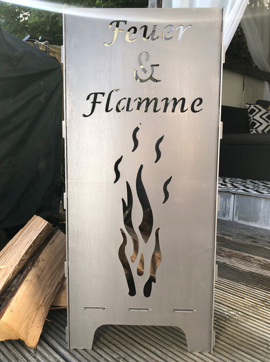 Feuertonne Hochzeit | Feuer & Flamme mit Ringen | 75 cm | 100 cm | Personalisiert