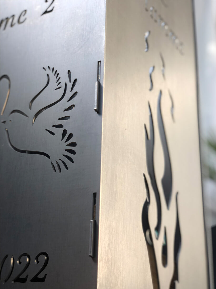 Wedding fire barrel | Fire & flame with doves | Personalized