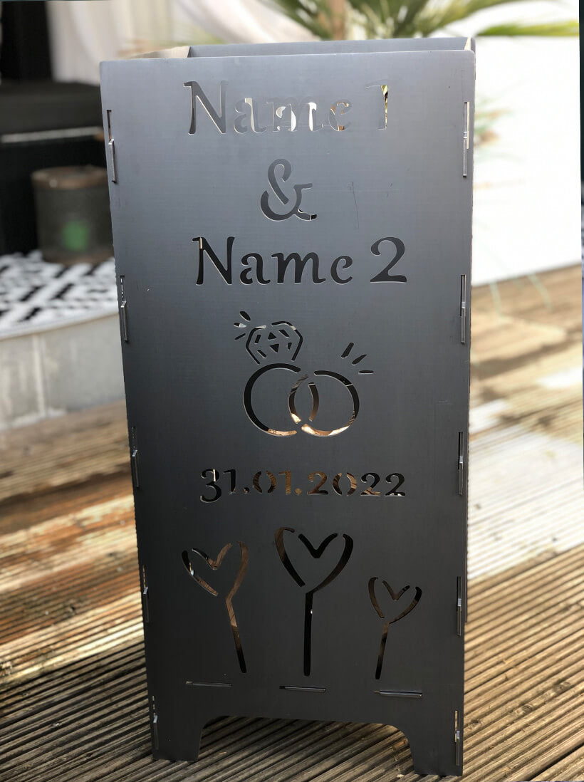 Feuertonne Hochzeit | Just married | 75 cm | 100 cm | Personalisiert