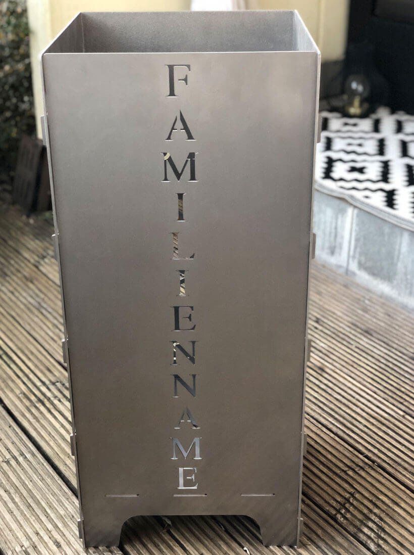 Fire barrel fire basket fire column | Family parents and two children | Personalized