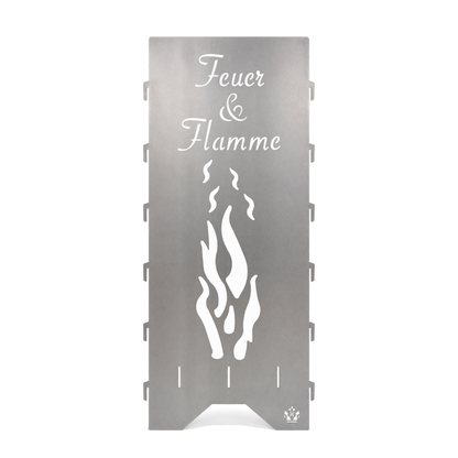 Feuertonne zur Hochzeit mit Feuer & Flamme und Tauben personalisiert