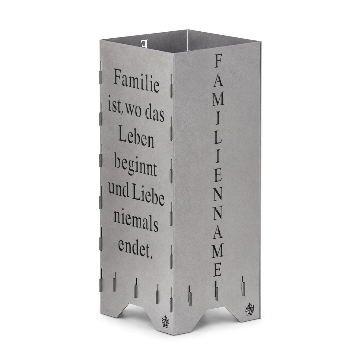 Fire barrel fire basket fire column | Family parents and a child and saying | Personalized