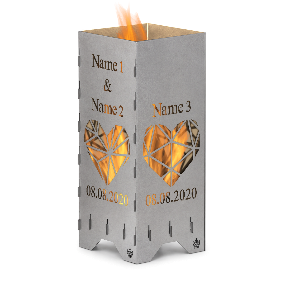Fire barrel fire basket fire column | Family parents and a child and saying | Personalized
