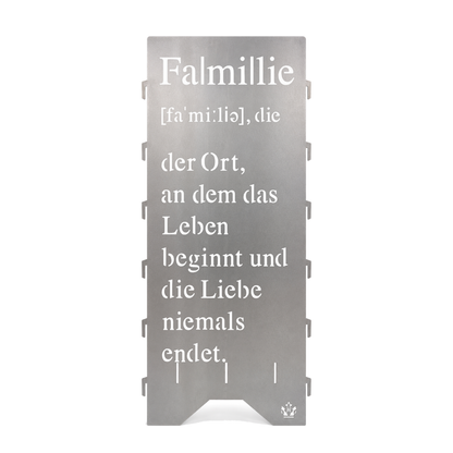 Seitenteil mit Definition: Familie, der Ort, an dem das Leben beginnt und die Liebe niemals endet