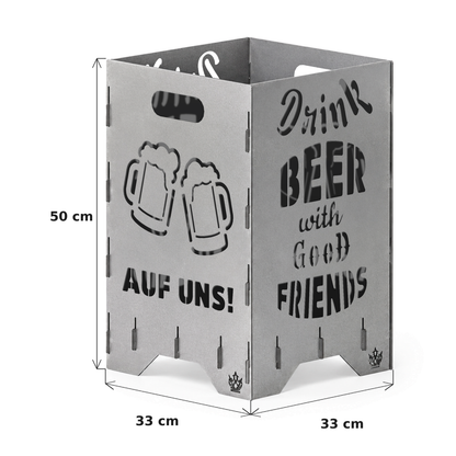 Fire barrel, fire basket, fire column, fireplace | Beer motif