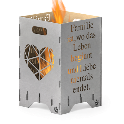 Fire barrel, fire basket, fire column, fireplace | Family motif
