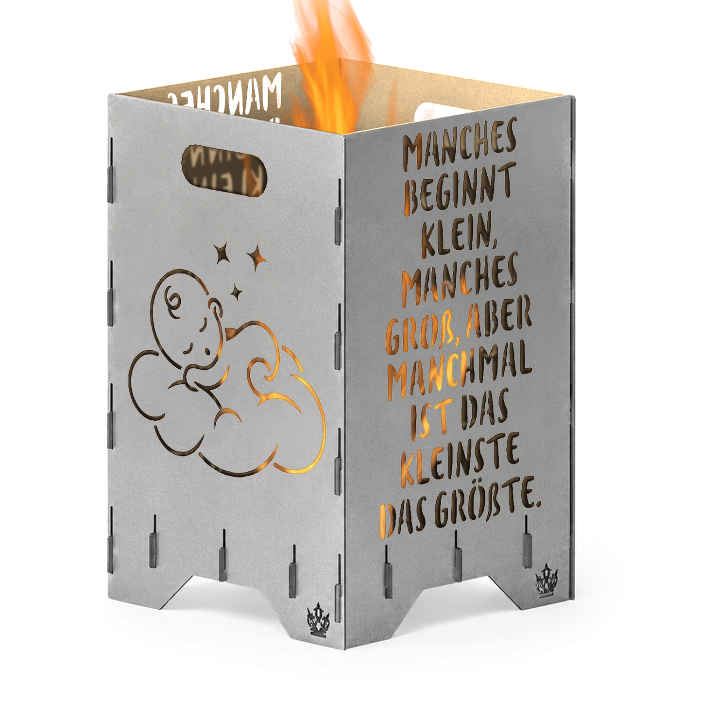 Fire barrel, fire basket, fire column, fireplace | Birth motif
