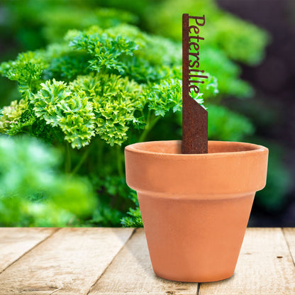 Pflanzenstecker „Petersilie“ | Wetterfester Kräuterstecker für Garten und Beet