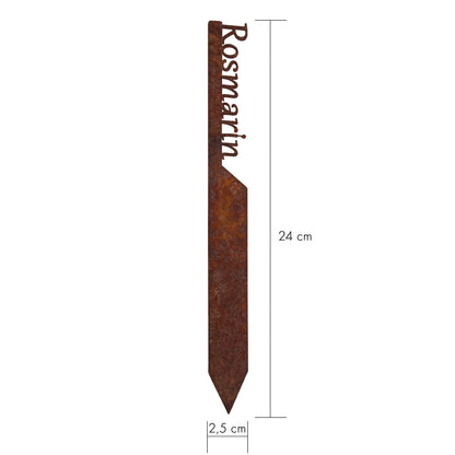 Pflanzenstecker „Rosmarin“ | Wetterfester Kräuterstecker für Garten und Beet