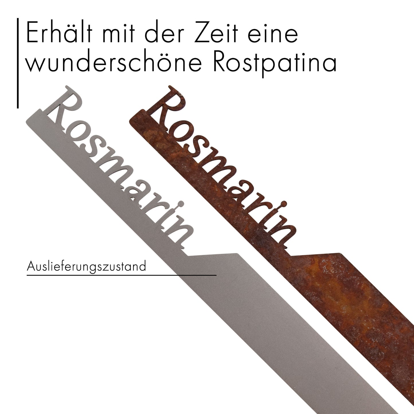 Pflanzenstecker „Rosmarin“ | Wetterfester Kräuterstecker für Garten und Beet