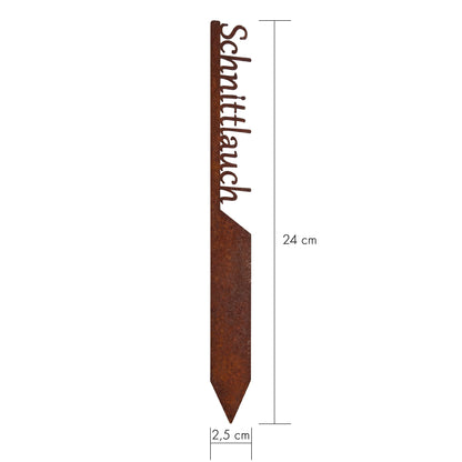 Pflanzenstecker „Schnittlauch“ | Wetterfester Kräuterstecker für Garten und Beet