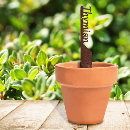 Pflanzenstecker „Thymian“ | Wetterfester Kräuterstecker für Garten und Beet