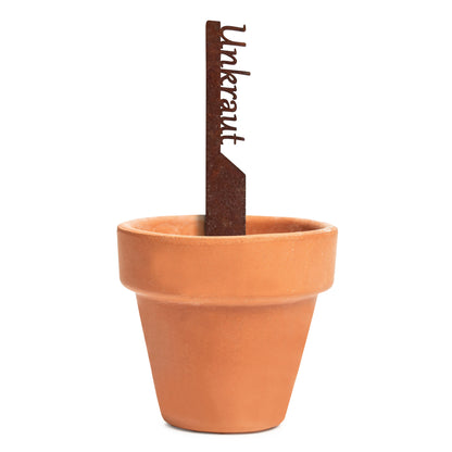 Pflanzenstecker „Unkraut“ | Wetterfester Gemüsestecker für Garten und Beet