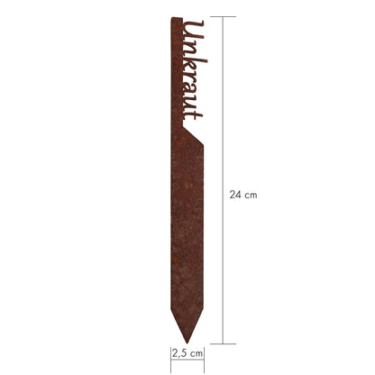Pflanzenstecker „Unkraut“ | Wetterfester Gemüsestecker für Garten und Beet