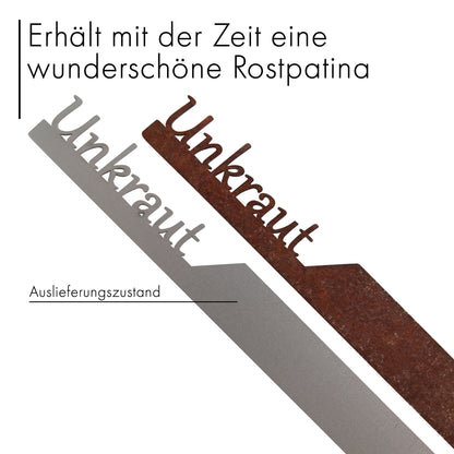 Pflanzenstecker „Unkraut“ | Wetterfester Gemüsestecker für Garten und Beet