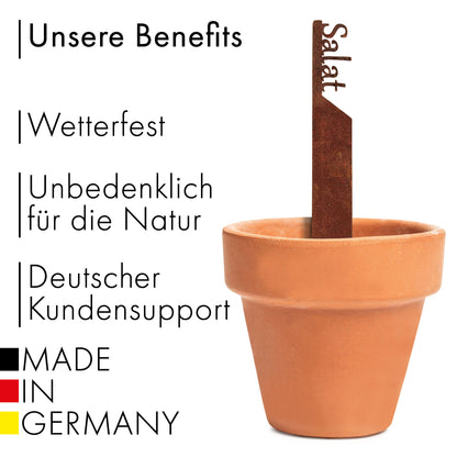 Pflanzenstecker „Salat“ | Wetterfester Gemüsestecker für Garten und Beet