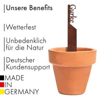 Pflanzenstecker „Gurke“ | Wetterfester Gemüsestecker für Garten und Beet