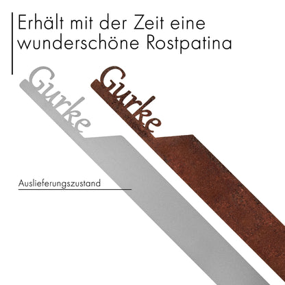 Pflanzenstecker „Gurke“ | Wetterfester Gemüsestecker für Garten und Beet