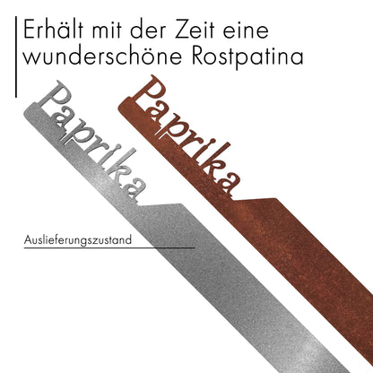Pflanzenstecker „Paprika“ | Wetterfester Gemüsestecker für Garten und Beet