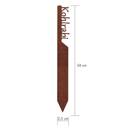 Pflanzenstecker „Kohlrabi“ | Wetterfester Gemüsestecker für Garten und Beet