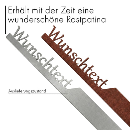 Personalisierter Pflanzenstecker mit Wunschtext | Wetterfester Gartenstecker