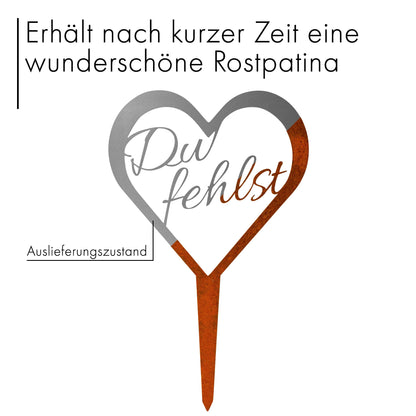 Grabschmuck "Du fehlst"