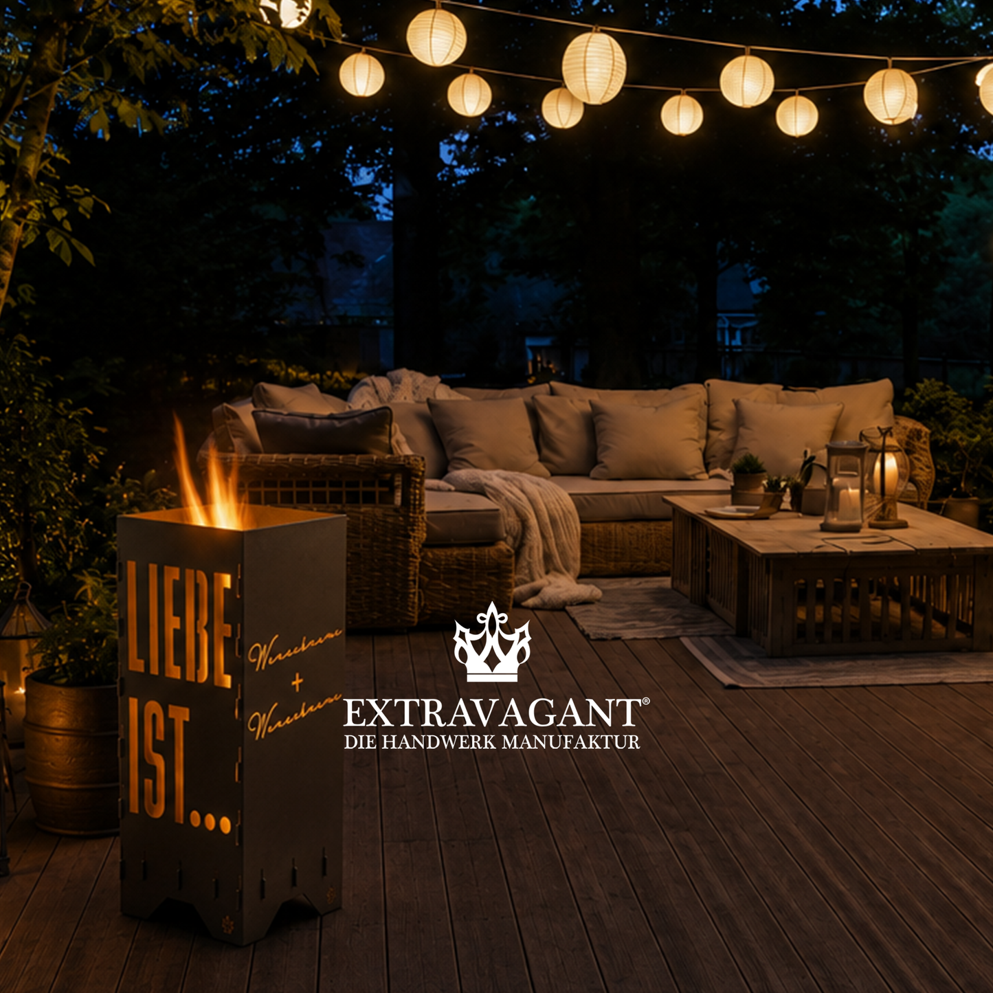 Fire barrel, fire basket, fire column, fireplace | Love motif