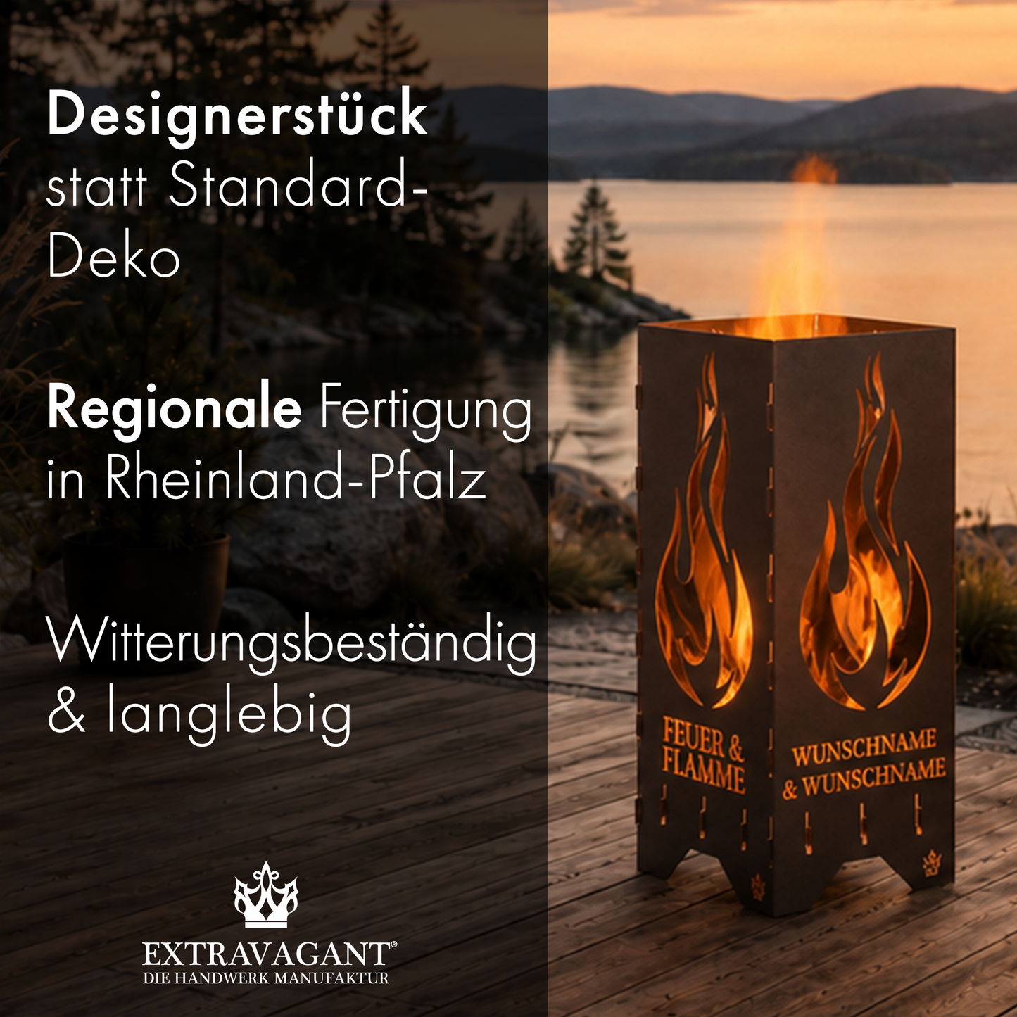 Fire barrel, fire basket, fire column, fireplace | Love motif