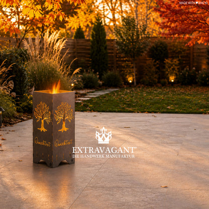 Fire barrel, fire basket, fire column, fireplace | Love motif