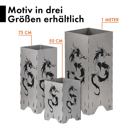 Feuertonne "Drache" in 3 Größen bis 1 m Höhe