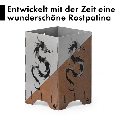 Feuertonne "Drache" in 3 Größen bis 1 m Höhe