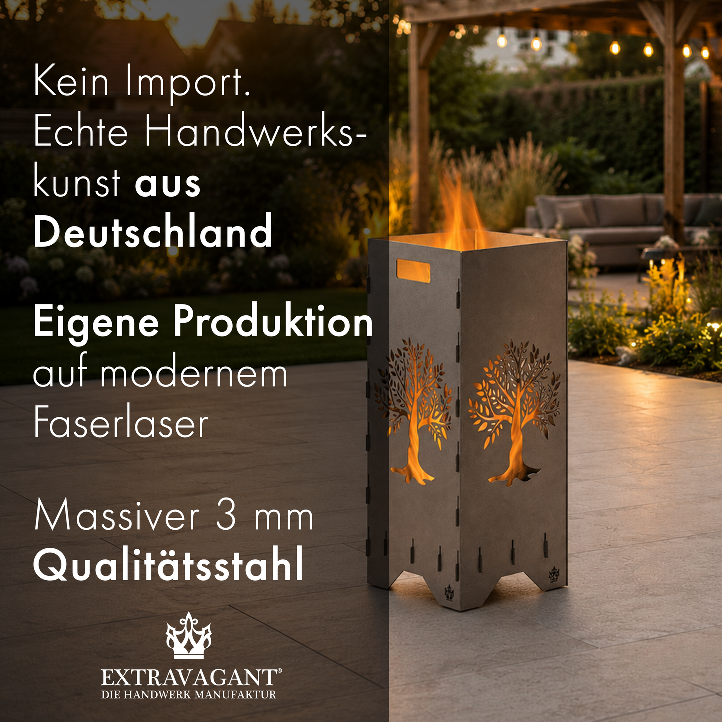 Feuertonne "Lebensbaum" in 3 Größen bis 1 m Höhe