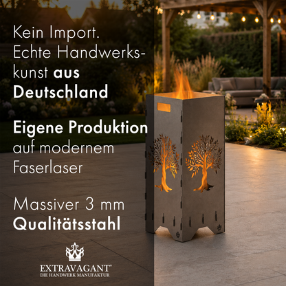 Feuertonne "Lebensbaum" in 3 Größen bis 1 m Höhe