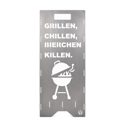 Feuertonne "Grillen, chillen" in 3 Größen bis 1 m Höhe