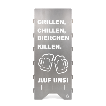 Feuertonne "Grillen, chillen" in 3 Größen bis 1 m Höhe