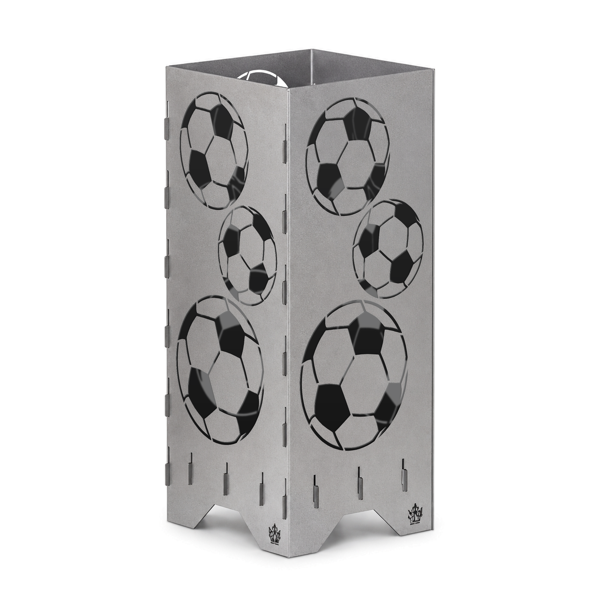 Feuertonne Fußball 75 cm aus Stahl mit Fußbällen rundum