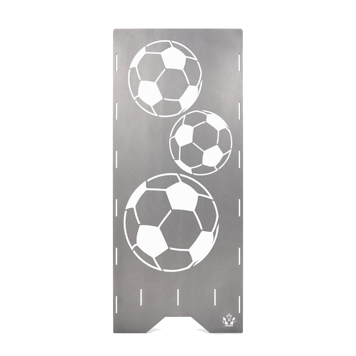 Seitenteil der Feuertonne Fußball 75 cm mit drei Fußbällen