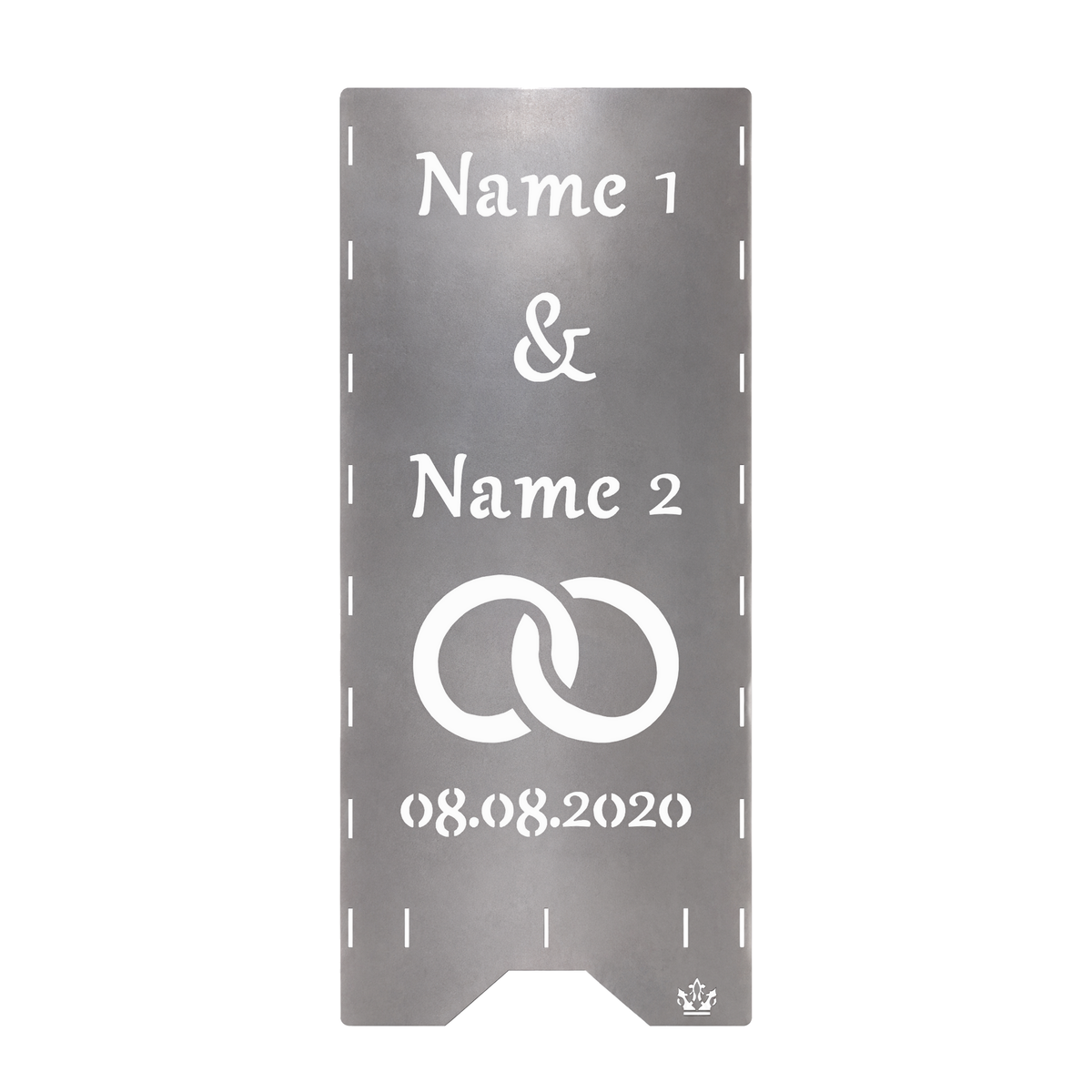 Feuertonne Hochzeit | Feuer & Flamme mit Ringen | 75 cm | 100 cm | Personalisiert