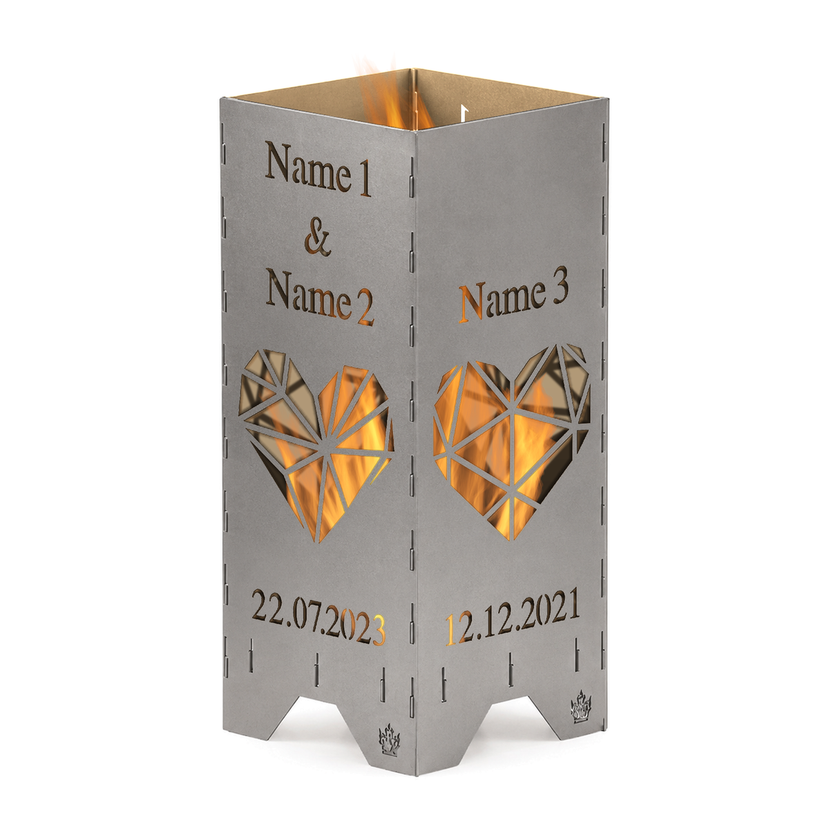 Fire barrel fire basket fire column | Family parents and a child and saying | Personalized