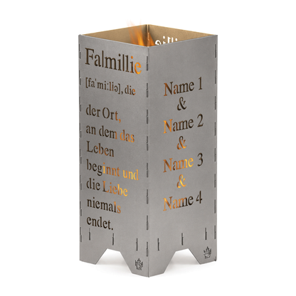 Familientonne 100 cm mit Feuer am Abend