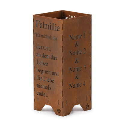 Familientonne 100 cm mit Edelrost Patina
