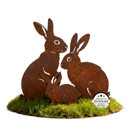 Gartenstecker-Set Hasen Familie