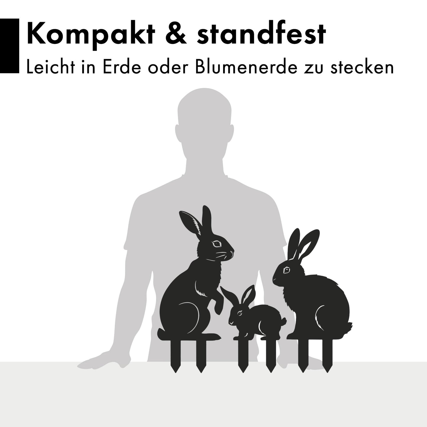Gartenstecker-Set Hasen Familie