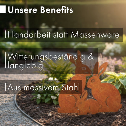 Gartenstecker-Set Hasen Familie