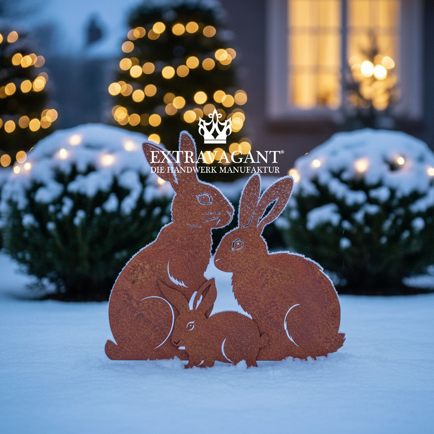 Gartenstecker-Set Hasen Familie