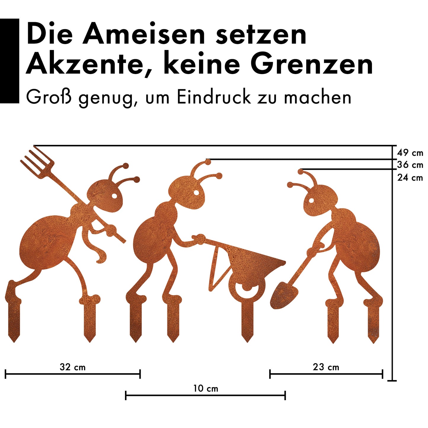 Gartenstecker-Set Ameisen