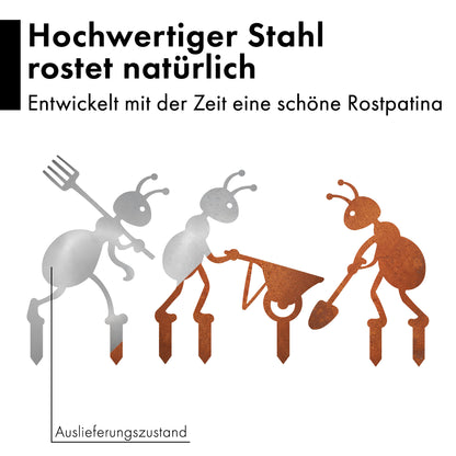 Gartenstecker-Set Ameisen