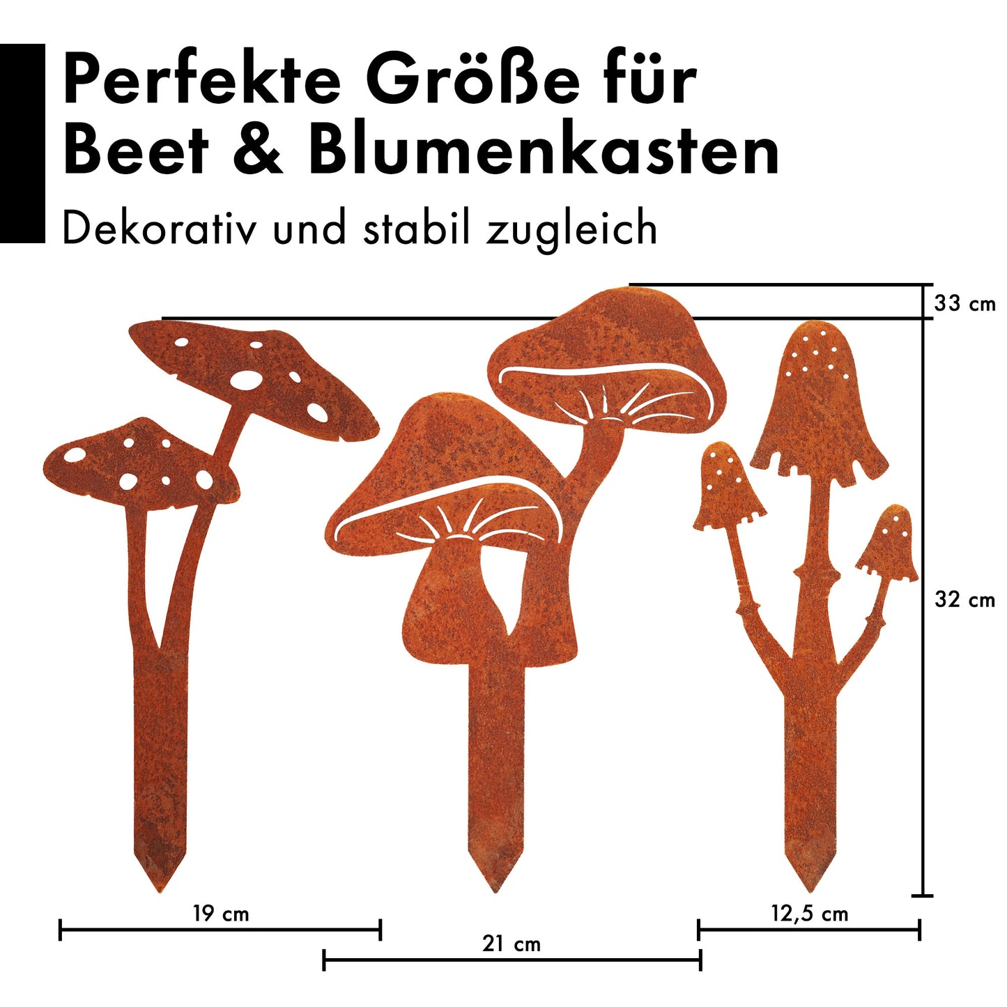 Gartenstecker-Set Pilze