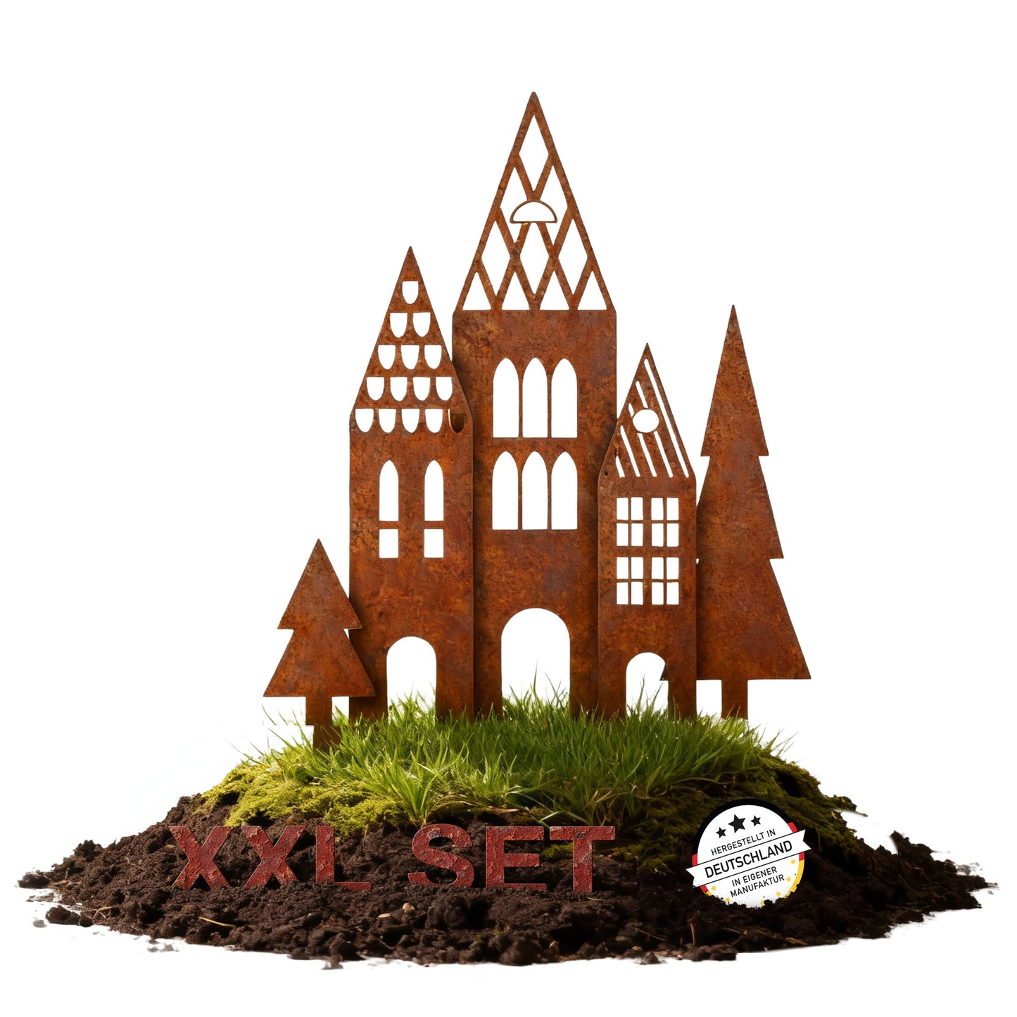 Gartenstecker-Set Häuser XXL